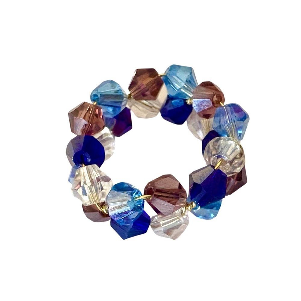 Austrian Crystal Hand Wired Ring Size 7-8 - Picture 6 of 7